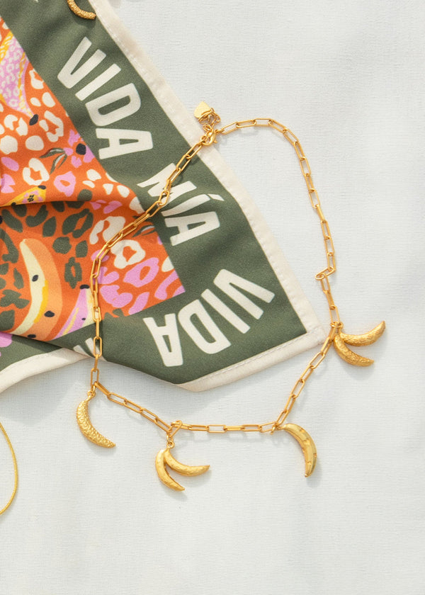 Banana Charm 24K Gold Plated Short Necklace