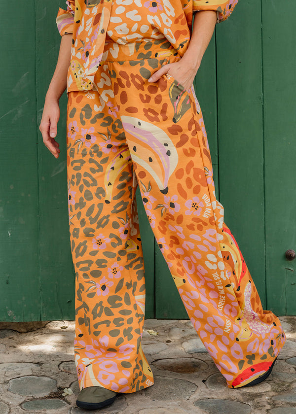 Pantalón Estampado Animal Print Tropical - Atenea