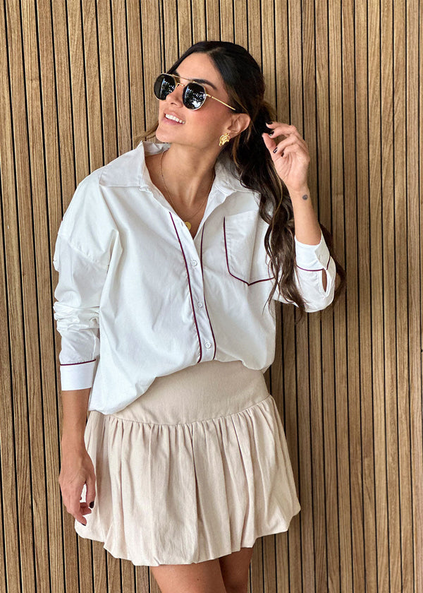 Evelia Vino Piping Shirt