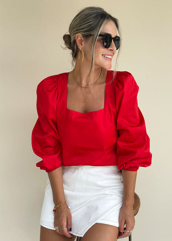 Paulina Red Blouse