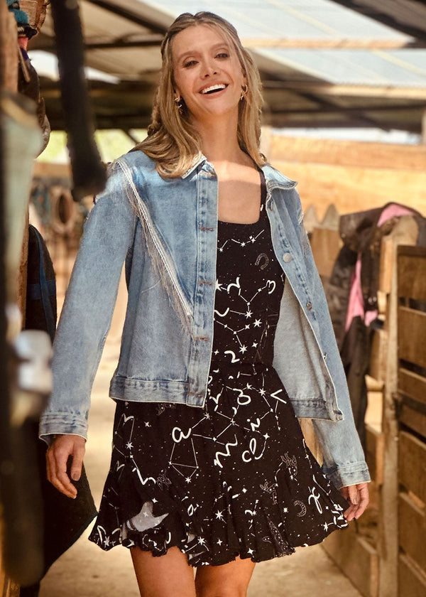 Candelaria Denim Fringes Jacket