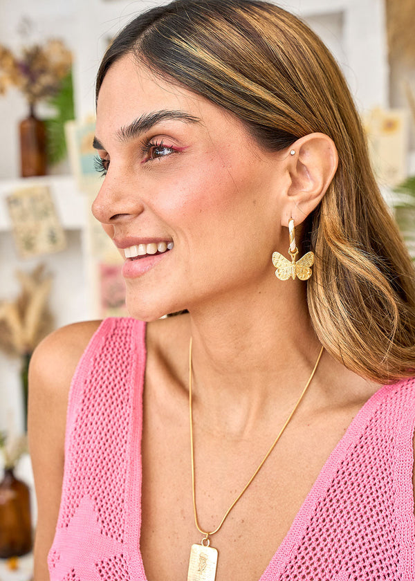 Butterfly Hoop Earrings