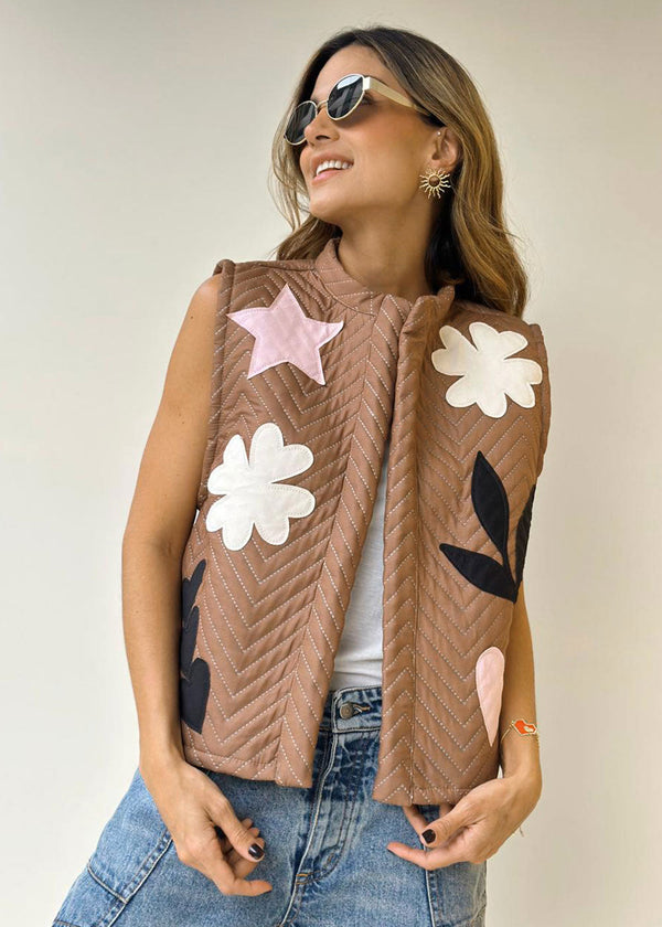 Iris Patchwork Puffer Vest